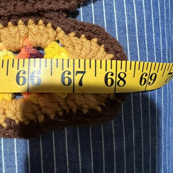 Vtg Shabby Chic Scallop Ends Knit Crochet Granny Blanket Afghan Throw 68” X 41” - Picture 4 of 6